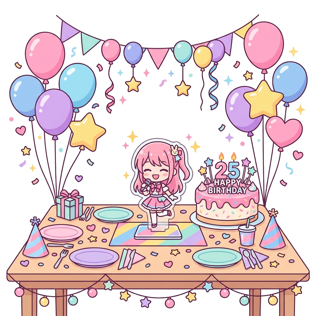 推しの誕生日会の飾り付けイメージ